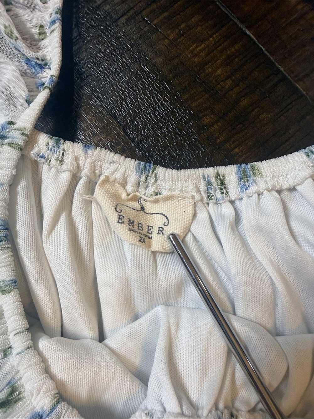 Ember Blue Floral Prairie Midi Dress Cottagecore Babydoll Size 2X - Picture 6 of 7